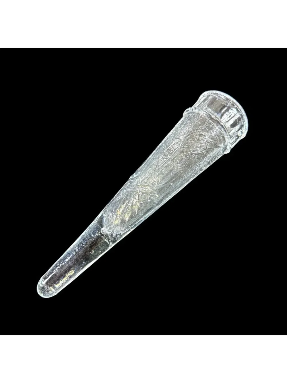 Antique Automobile Glass Bud Vase Bird Cone Sconce Victorian Hearse Car 8 inch